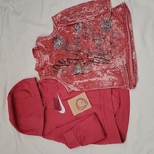 🎁Bundle of 3 things.Nike Girl's Sportswear. Velvet long sleve. Jewelry for girl